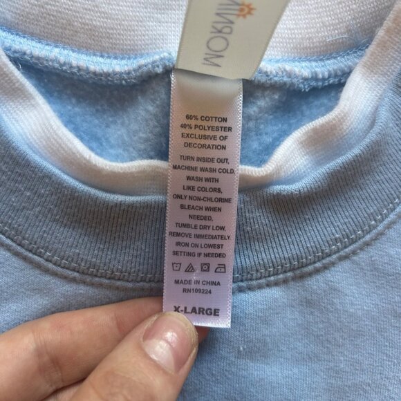 Vintage Womens XL Blue Crew Neck Cardinal Embroidered Sweatshirt Grandma - Picture 4 of 7